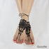 2PC Beach Anklet Barefoot Sandals Black Crochet Layered Lace Ring Foot Chain Bridal Wedding Anklet Foot Yoga Dance Trendy Accessories for Women...