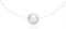 Simple 925 Sterling Silver One Simulated Pearl Pendant Invisible Fishing Line Choker Necklace for Women...
