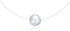 Simple 925 Sterling Silver One Simulated Pearl Pendant Invisible Fishing Line Choker Necklace for Women...