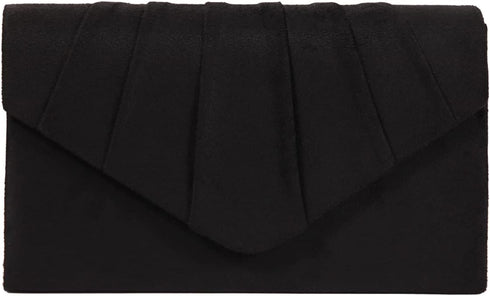 BBjinronjy Clutch Purse Evening Bag for Women Evening Wedding Party Velvet Suede Pleated Handbag...