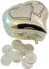 SF Imports Arras De Boda Wedding Set Metal Two Hearts Shaped Case with Unity Tokens...