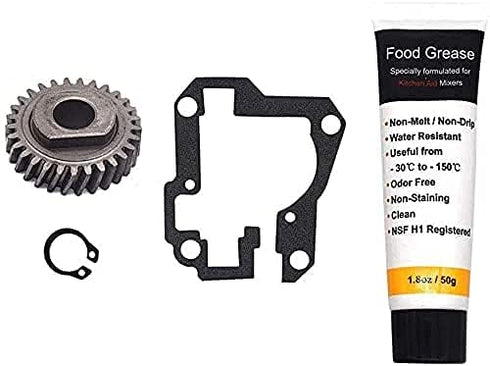 9706529 W11086780 Replacement Gear Parts Compatible with Whirlpool Worm the 9709511 Gasket and 9703680 Circlip & 1.8 Oz Food Grade Grease...