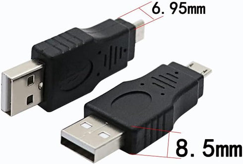 USB 2.0 Adapter A Male to Micro Male Black (3 Pack) USB a Male to Micro Male Adaptor...