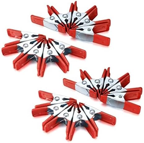 2" inch Metal Spring Clamps, 20 Pcs Heavy Duty Spring Metal Clips Clamps, Tent Clips with Rubber Tips for Woodworking Camping Photography Projects...