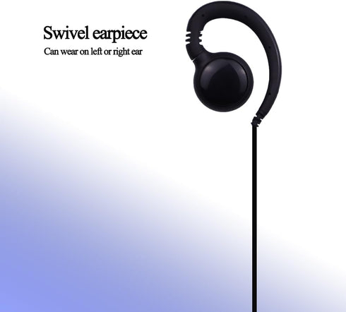 2 Pin Swivel Earpiece Earphone Earhanger Earhook Headset with PTT and Mic Compatible for Motorola CLS1410 CP200 CP88 CP100 CP040 Walkie Talkie 2 W...