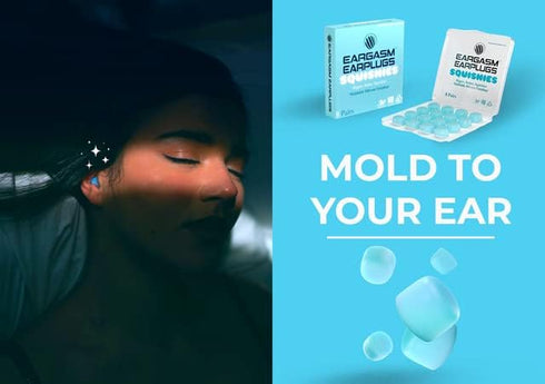 Eargasm Squishies - Blue Moldable Multipurpose Noise Reduction Noise Cancelling Waterproof Airtight Ear-Plugs for Sleeping, Snoring, Working, Stud...