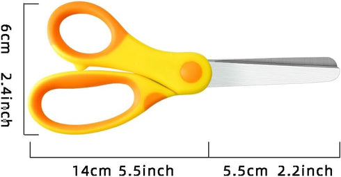 Kids Scissors,Student Scissors for School Kids,Soft Comfort-Grip Handles Kids Safety Scissors For Classroom Child Toddler Craft Scissors 5.5 inch ...