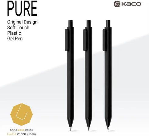 Kaco Gel Pens Black 0.5mm Fine Point 10 Pieces Retractable Aesthetic Pens School Office Supplies (10 Black)...