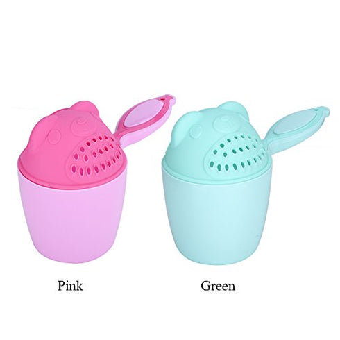 GLOGLOW (Pack of 2) Shampoo Rinse Cup Waterfall Shampoo Rinser for Kids, Multifunction Cute Washing Baby Hair Rinse Cup Safe Cartoon Shower Shampo...