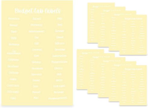 10 Sheets White Budget Label Stickers Money Cash Envelopes Tab Sticker for Budgeting A6 Binder Pockets Labels Planner Bills Organizer...