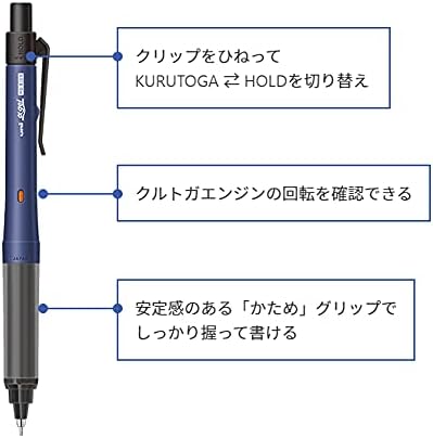 Uni Alpha-Gel Switch Mechanical Pencil, 0.5 mm, Navy Body (M51009GG1P.9)...