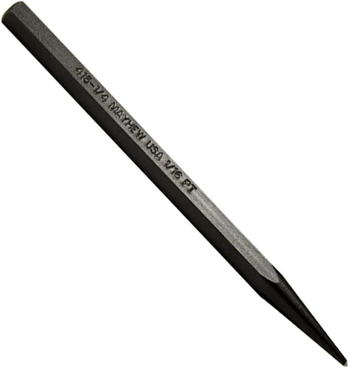Mayhew Tools 24005 Center Punch, Black Oxide Finish, 1/4" Body x 4" OAL, 1/16-1.5mm Point...