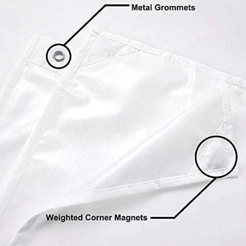 Ultimate Waterproof Long Fabric Shower Curtain or Liner 72x74, Breathable TPU & Machine Washable, Use for Bath Tub/Stall in Home and Hotel, White,...