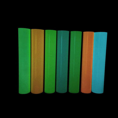 guangyintong Glow in The Dark Heat Transfer Vinyl Rolls, 12" x 5ft Luminous Green Iron on Vinyl for T Shirts, PU Elastic HTV Vinyl for All Cutter ...
