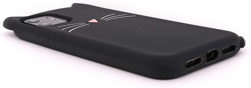 Cute iPhone 11 Case, Funny Animals Black Whisker Cat Ears Kitty 3D Cartoon Soft Silicone Shockproof Cases Cover Skin for Girls Kids Women...