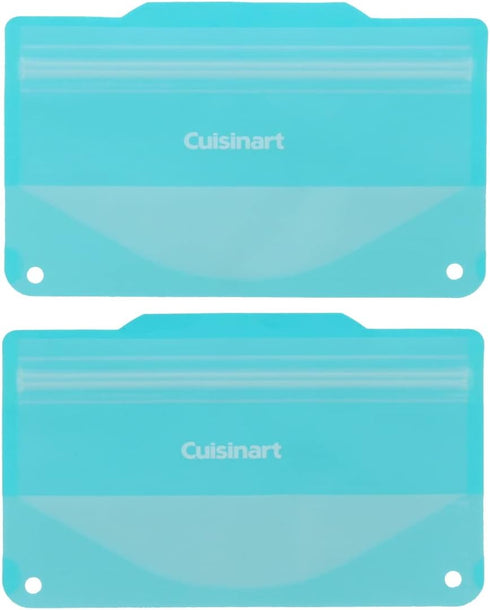 Cuisinart Reusable Food Storage Bags, 4 Pack Teal - Includes 2 Small and 2 Medium Bags...