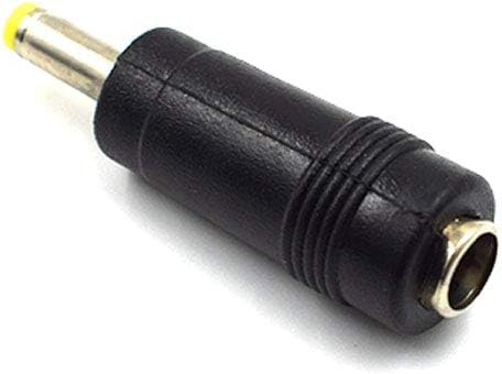 10Pcs Yellow Tip 4.0x1.7 mm Male Plug to 5.5x2.5mm Female Jack DC Power Connector Black...