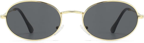 JOVAKIT Retro Oval Sunglasses for Women Vintage Trendy 90s Small Sun Glasses Classic Oval Shades Metal Frame Eyewear...
