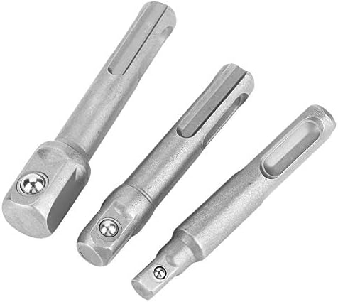 Socket to Drill Adpater 3PC SDS Plus Steel Socket Adapter 2PC SDS Socket Hexagonal Extension Electric Tool Accessories...