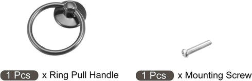 Ring Pull Handle (52mm/2.05") 1Pcs, Iron Hardware Drop Ring Pulls Knobs Handle with Screw - for Home Box Cabinet Drawer, Black...