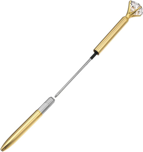 16 Pieces Gold Diamond Pens with Bling Crystal Diamond Top for Wedding, Women Girls Gift with Black Ink Writing(16 Pack Of Gold)...