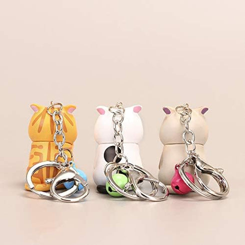 Lovely Cat Keyring - Cute Cats in Funny Poses Accessory, Cat Key Chain for Kitty Pet Owner Gift...