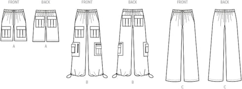 McCall's Unisex Pull On Cargo Pants and Shorts Sewing Pattern Packet, Design Code M8458, Sizes XS-S-M-L-XL-XXL, Multicolor...