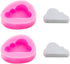 Fewo 2Pcs Tiny Size Cloud Silicone Fondant Mold - Pink, Rectangular Prism, Cake Decoration Molds...