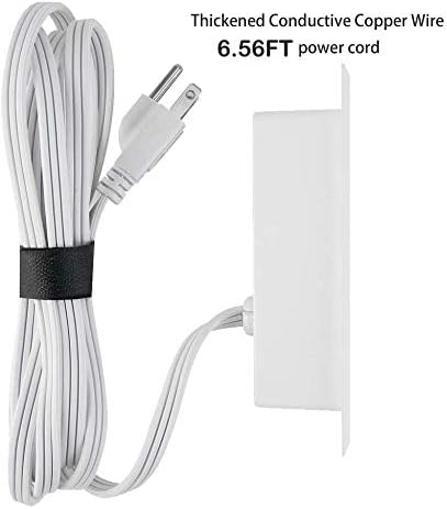 CCCEI Furniture Recessed Power Strip, White Desk Outlet with USB Ports, in Conference Desktop Flush Mount Plug, 6 ft Extension Cord....