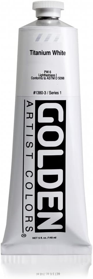 Golden Artist Colors Heavy Body Acrylics, Titanium White (5 oz tube)...