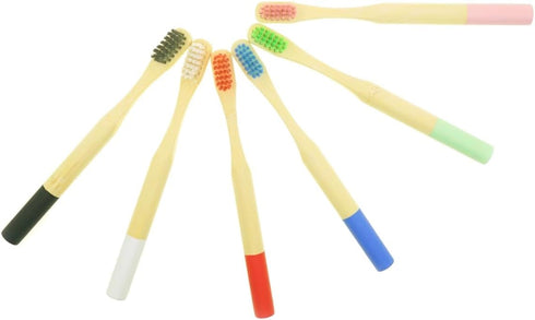 Kids Bamboo Toothbrushes (6 Pack) BPA Free Soft Bristles Eco-Friendly, Natural Toothbrush Set Biodegradable...