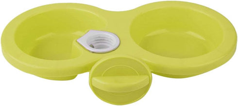 Puppy Double Bowl, Puppy Double Bowl Stainless Steel Dog Bowl Pet Cat Dog Puppy Double Bowl Hanging Food Water Feeder for Crate Cage Small (Green)...