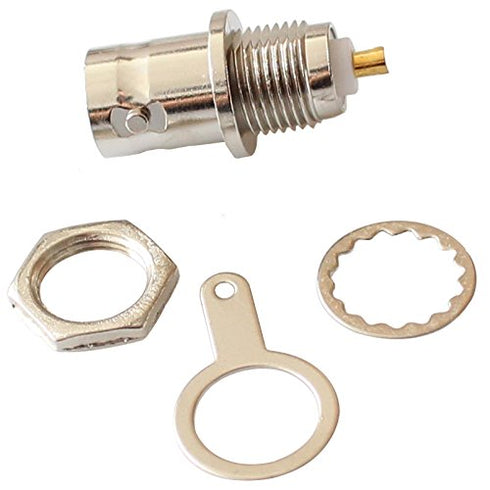 BNC Female Nut Bulkhead Panel Connector 20-Pack Solder Jack Adapters for Monitor Equipment RG58 RG59 RG6 RF Coaxial Cable Welding Machine...