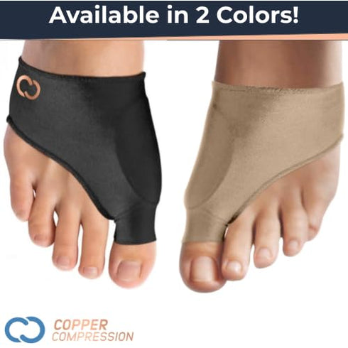 Copper Compression Bunion Corrector Relief Sleeve, Copper Infused, Orthopedic Brace Big Toe Alignment, Plantar Fasciitis, Hallux Valgus Relief - T...