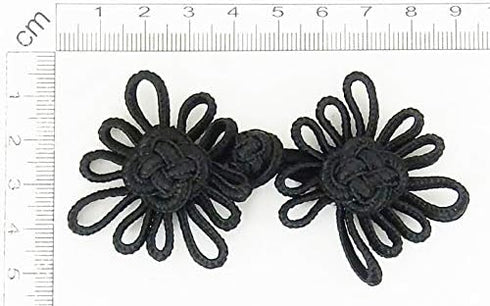 Chinese Frogs Button Closures Hook & Eye Fastener - Sewing Quilting Renaissance Dance Hawaiian Bridal Costumes Outfit Drapery Home Decor-Black -4"...