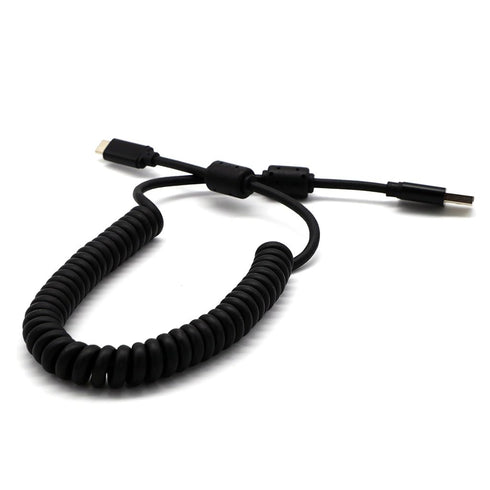 Digirig Coiled Shielded USB-A to USB-C Cable with Ferrites...