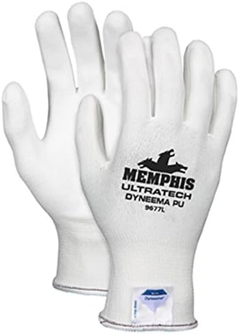 MCR Safety 9677XL UltraTech Dyneema 13-gauge PU Coating Washable Gloves, White, X-Large, 1-Pair...
