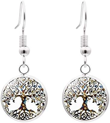 RTY Family Tree Life Tree Pendant Necklace Earrings and Bracelet Vintage Hopeful Life Tree 3pcs Jewelry Set...