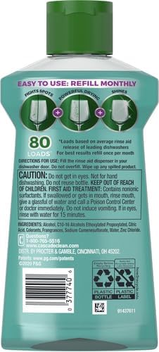 Cascade Platinum Dishwasher Rinse Aid, 8.45 fl oz (Packaging May Vary)...