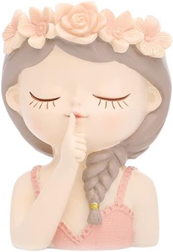 Flower Quite Girl Planters Pot,Mini Succulent Planter Pots for Office,Window,Kitchen and Balcony...