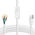 Extension Cord with Switch On/Off White Three Prong Grounded Plug Indoor/Outdoor Power Cord 4.92 FT Waterproof and Flame (White)...
