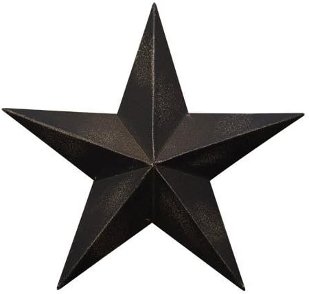 Home Collection Dimensional Steel Metal Barn Star, 12.2" x 6.9", Black Antique Matte Finish, Lightly Distressed Wall Art...