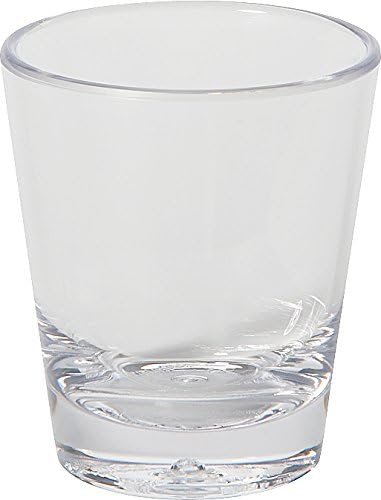 Carlisle FoodService Products Alibi Round Glass Clear Glass for Restaurants, Catering, Kitchens, Plastic, 1.8 Ounces, Clear, (Pack of 24)...