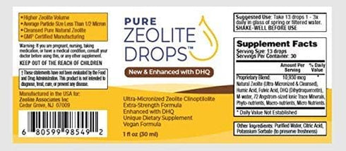 1 oz Bottle Fulvic and Humic Acid Immune Gut Support Easy to Take 100% Bioavailable Pure Liquid Zeolite Suspension Enhanced with DHQ, Natural Immu...
