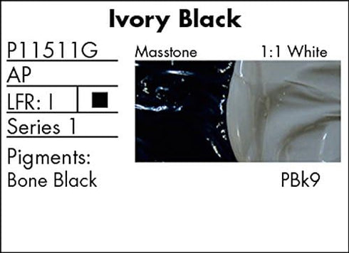 Grumbacher Pre-Tested Oil Paint, 150ml/5.07 Ounce, Ivory Black (P11511G)...