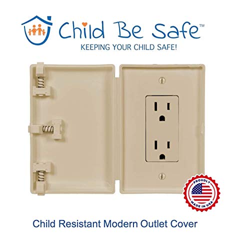 Baby Toddler Pet Resistant Electrical Safety Cover Guard for Home and Business, Made in USA, Compatible with Decora Leviton Legrand, Modern Wide O...