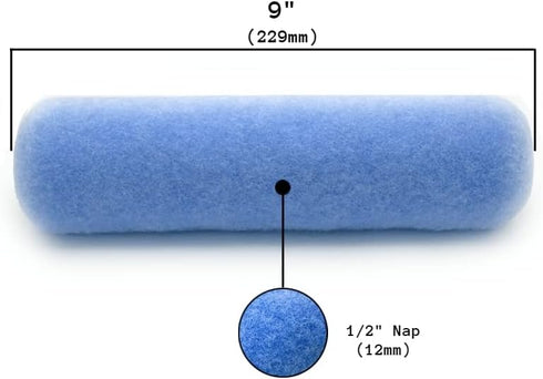 Paint Roller Covers - 1/2 x 9 inch, Pack of 6, 1/2 inch Nap Length, Paint Roller Kit, Paint Rollers for Wall Painting, Non-Matting, Paint Rollers ...