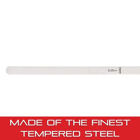 Starrett Tempered Steel Thickness Gage or Feeler Stock with Rounded Ends - Ideal for Carpenters and Home Improvement - .25mm Thickness, 30cm Lengt...