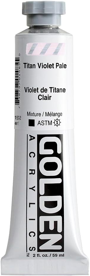 Heavy Body Acrylics by GOLDEN, Titan Violet Pale, 2 fl. oz. Tube, Professional Acrylic Paint, Opaque...