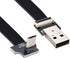 Cablecc Up Angled USB 2.0 Type-A Male to Micro USB 5Pin Male Data Flat Slim FPC Cable for FPV & Disk & Phone 200cm...